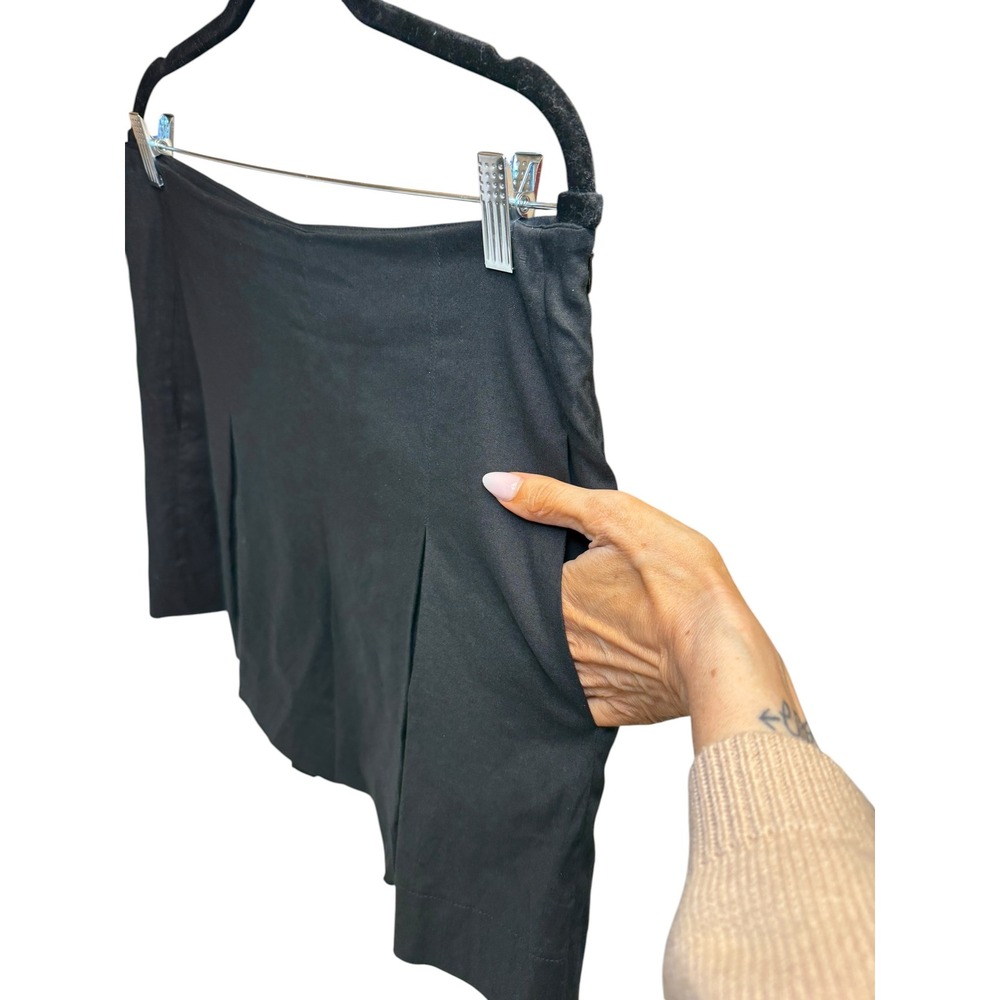 Vince Black Pleated Linen Blend Shorts High Rise Side Zip Size 12 V756221199 - Picture 6 of 10